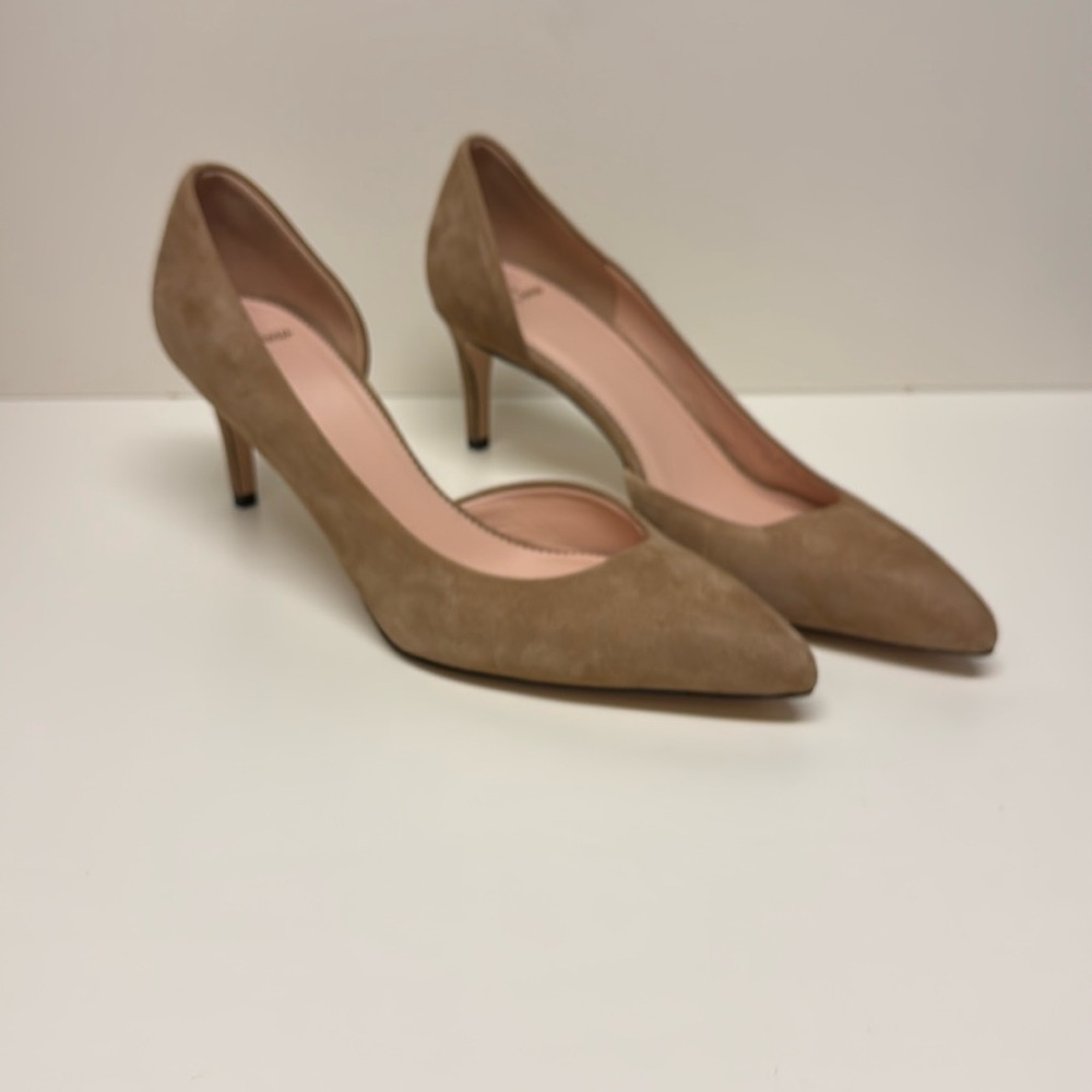 NWOB J.Crew Colette Suede Dorsay Tan Pointed Toe Pumps | Sz 9.5